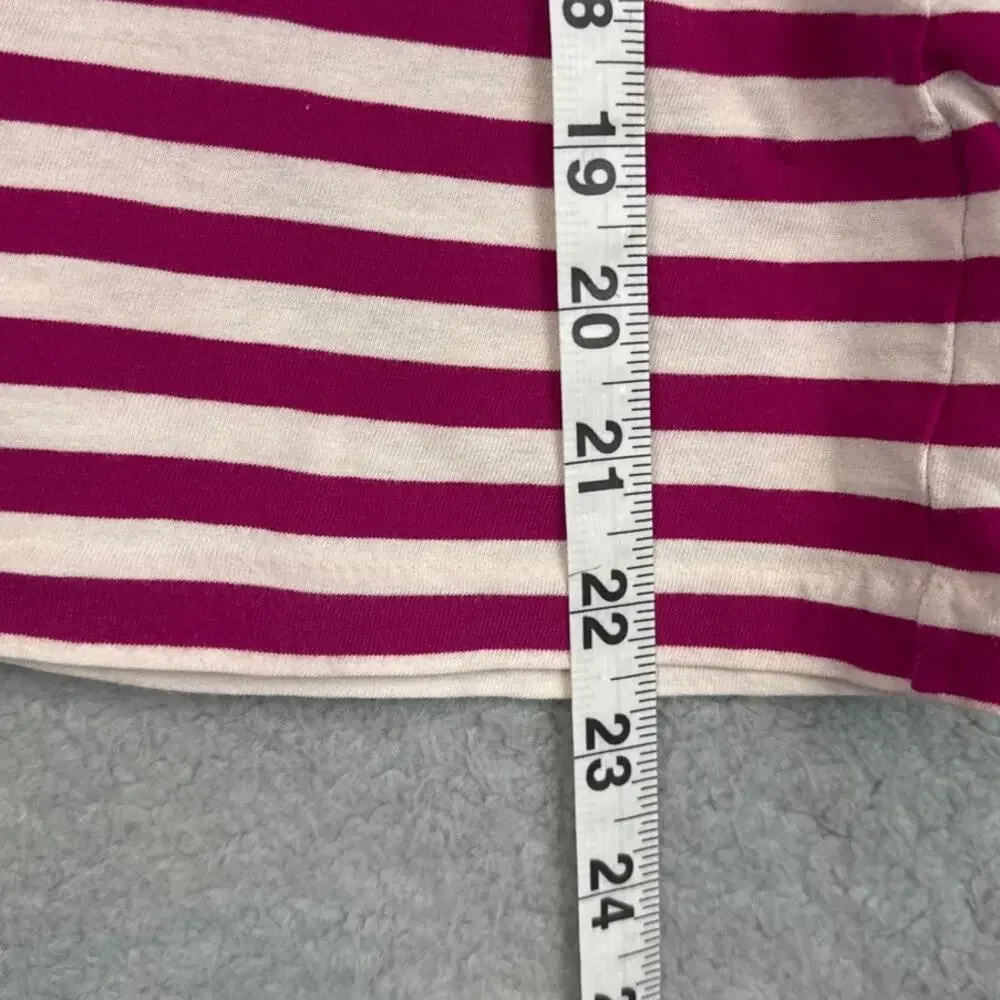 Ralph Lauren Sport Women's Striped V-Neck Top Pink White Size M Minimalist